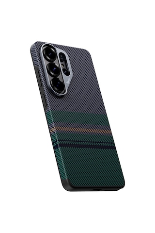 Galaxy Uyumlu S26 Ultra Uyumlu Kılıf M-safe Özellikli Karbon Fiber Benks Aurora Armorpro Kevlar Kapak Yeşil Yeşil