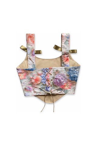 L'aura Corset Pastel Çiçek Desenli Bayan Korse Büstiyer Çok Renkli