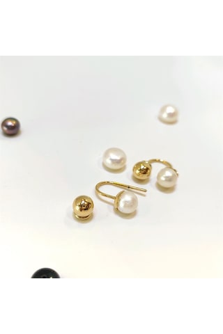 Altın Ürünler 6 - 3 MM İnci Kiraz Top Küpe