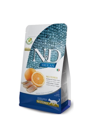 N&D Ocean Tahılsız Ringa Balıklı ve Portakallı Kısırlaştırılmış Yetişkin Kedi Maması 1500 G N&D Ocean Tahılsız Ringa Balıklı ve Portakallı Kısırlaştırılmış Yetişkin Kedi Maması 1500 G