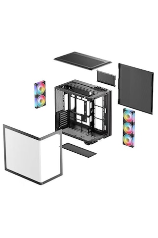 Deepcool Cg590u-5f Atx Akvaryum Cam Panel Argb 5 Fanlı Siyah