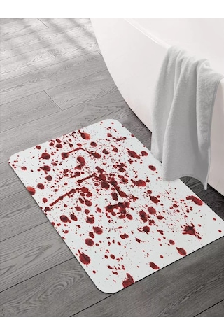 Joyarty Banyo Ve Tuvalet Paspası 58x38 Cm "kanlı İzler" 241478795 Beyaz