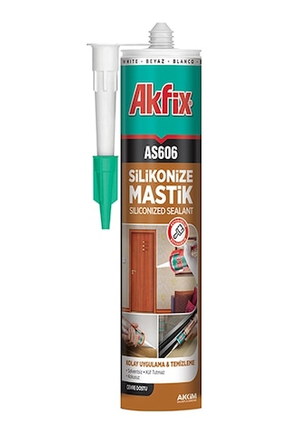 Akfix As606 Silikonize Mastik 280 Ml Beyaz - Aa001