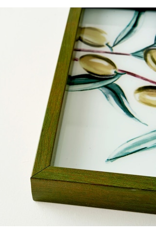 Bella Maison Olive Dekoratif Cam Tepsi Yeşil 22x37 Cm