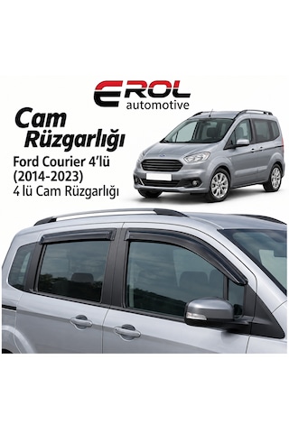 Ford Curier 2014-2023 4'lü Mugen Cam Rüzgarlığı Siyah