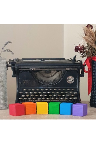 Ahşap Küpler 6lı Boyalı