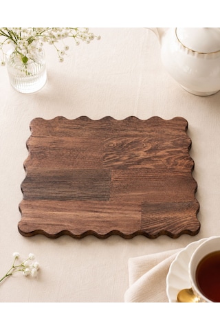 Famwoodart Dikdörtgen Papatya Doğal Ahşap Peynir Ve Sunum Tabağı, Kahvelik, Yağdanlık, Pasta Ve Kek Standı %100 Çam, Kahverengi Ceviz - Kahverengi