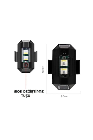 Led Anti Çarpışma Uyarı Işığı 7 Renk / Drone / Araba / Motor /