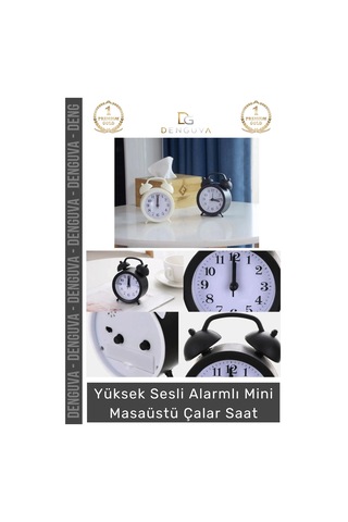 Çalarsaat Premium Sessiz Akar Mekanizma Şık Ofis Salon Komodin Hediyelik Analog Dekoratif Çalar Saa Çok Renkli
