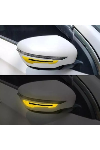 Yan Dikiz AynaSticker Led Sinyal Görünüm Araç Reflektör Sticker15.5x2cmSarı