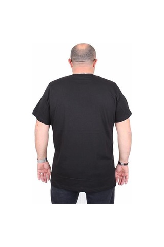 Starbattal Erkek Büyük Beden Sıfır Yaka Tişört California 25145 Sıyah Siyah