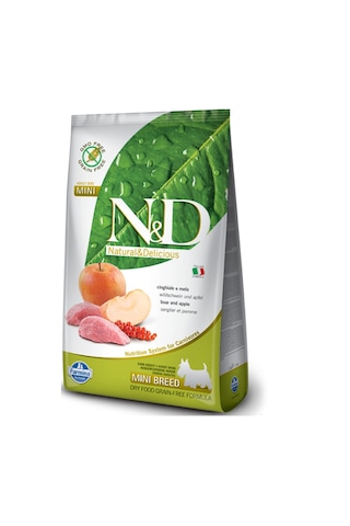 N&D Prime Tahılsız Yaban Domuzlu Elmalı Küçük Irk Yetişkin Köpek Maması 7 KG