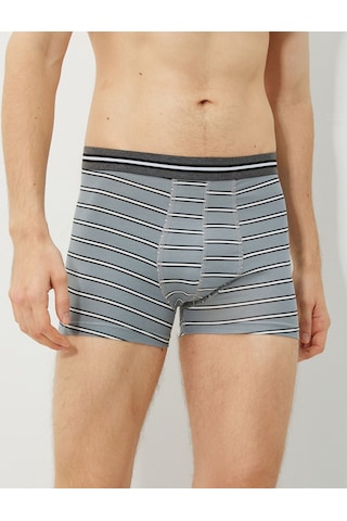 Koton 3'Lü Boxer Seti Beli Lastikli Gri Çizgili 3Slm90036Mk 3Slm90036Mk03K