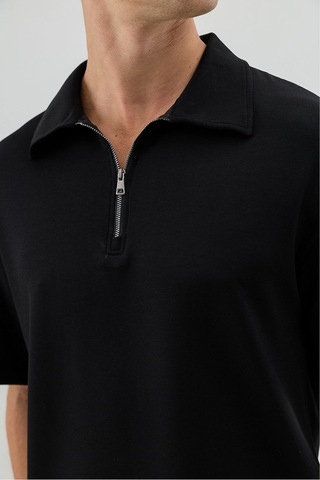 Antioch Polo Yaka Basic T-shirt Siyah