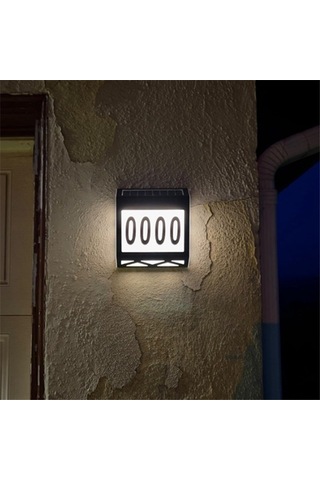 Agoodshop Su Geçirmez Sokak Işareti Güneş Enerjili Dijital Ev Işığı Numara Duvar Işığı Adres Işareti