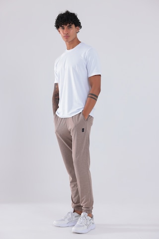 Rowinger Premium Merserize Kumaş Logolu Lastikli Paça Jogger Erkek Eşofman Altı Camel A.kahve