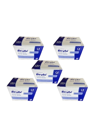 Beybi 22 G X 11/4" Steril Siyah Iğne Uç 100 Adet 5 Kutu