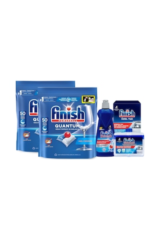 Finish Quantum 100 Tablet Bulaşık Makinesi Deterjanı (50X2) + Temizlik Ve Bakım Seti