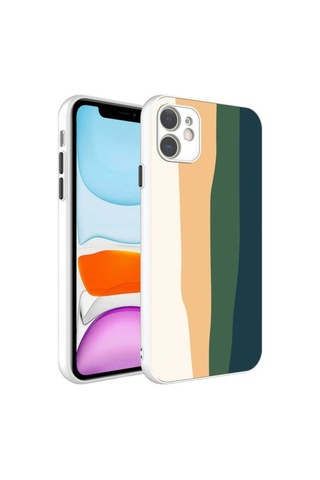 Apple Uyumlu iPhone 11 Kılıf Kamera Korumalı Renkli Temperli Zore X-cam Kapak NO1