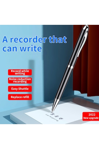 Singree 8gb Ses Kaydedici Kalem - 36 Saat Kayıt Süresi, 10m Mesafe, Usb Şarjlı, Yazma Özelliği, Wav/mp3 Desteği, Siyah/gümüş