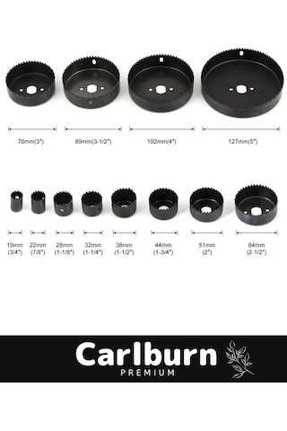 Premium 16 Parça Panç Seti Ağaç Kesme Alyan Anahtarlı Alçıpan Tavan Kesme Matkap Ucu Takımı