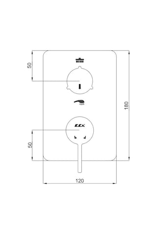 Eca Purity 102167202H-KDE Sıva Üstü Ankastre Banyo Bataryası Krom