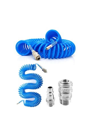 Profesyonel Spiral Hava Hortumu 8 MM 15 Metre Jaklı