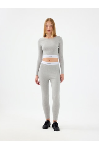 Slim Fit Kadın Eşofman Altı Gri