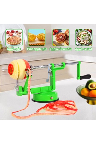 Geeksen El İle Çalışan Ev Tipi 3'ü 1' Arada Kabuk Soğutma, Dilimleme Ve Çekirdek Kaldırma Makinesi - Yeşil Yeşil