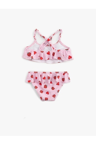 Koton Kalp Ve Çilek Desenli Fırfırlı Bikini Seti Pembe Desenli 5skg00017mm Pembe Desenli Pembe