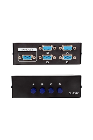 Powermaster Pm-20014 4 Port Vga Switch Manuel Geçiş Kutusu
