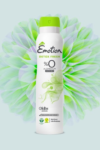 Detox Fresh Kadın Alüminyumsuz Vegan Deodorant 3x150ML Hızlı Kurur, Leke Bırakmaz