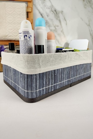 Digithome Bambu Çok Amaçlı Saklama Kutusu Düzenleyici Büyük Boy Organizer Gri 33x23x12 Cm - Cl-6005-2