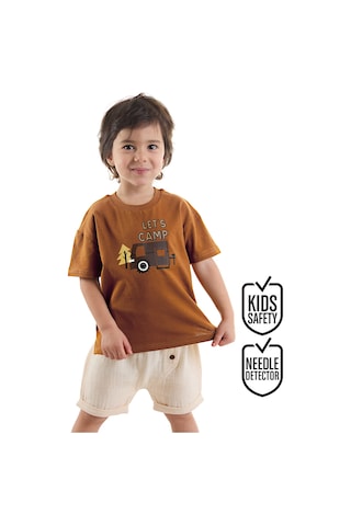 Kamp Arabalı Erkek Bebek Çocuk Yazlık Müslin Şort T-shirt Takım