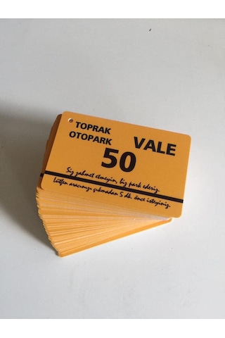 25 Çift 50 Adet Sıra Numaralı Plastik Vale Kartı