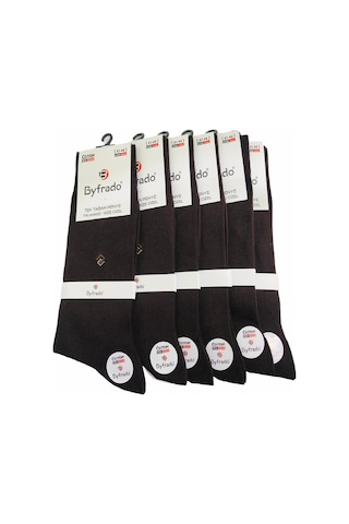 6'lı Yazlık Dikişsiz Pamuklu Erkek Çorabı-Koyu Kahve Koyu Kahverengi