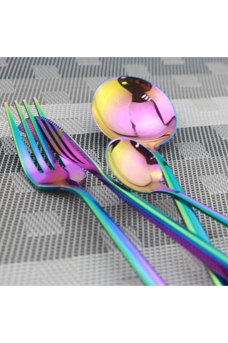 Agoodshop 8 Adet Taşınabilir Mavi Seyahat Çatal Bıçak Kaşık Seti 18/10 Paslanmaz Çelik Tk. 56468908 Mavi