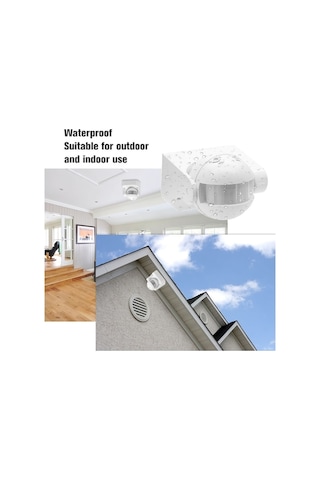 Pazly Ac 220v-240v 180 Ip44 Pır Hareket Sensörlü Dış Mekan Aydınlatma, 12m Mesafe, 3-2000lux Enerji Tasarruflu Otomatik Farklı Renkler Diğer