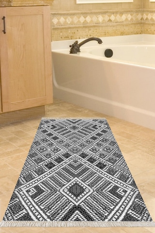 Eko Trend Djt Banyo Paspası Yıkanabilir Kaymaz Taban 2029 Modern Siyah
