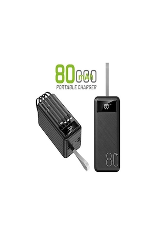 Solar Powerbank Güneş Enerjili Süper Led Kamp Işıklı 50.000 Pil Gücü Güneş Işığı İle Şarj Edilebilir siyah