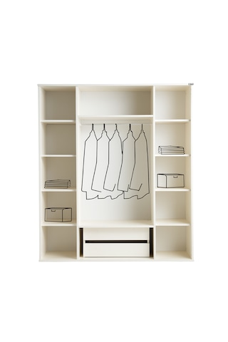 Pema Home Favori %100 Mdf Membran 4 Kapaklı Dolap Gardırop Beyaz
