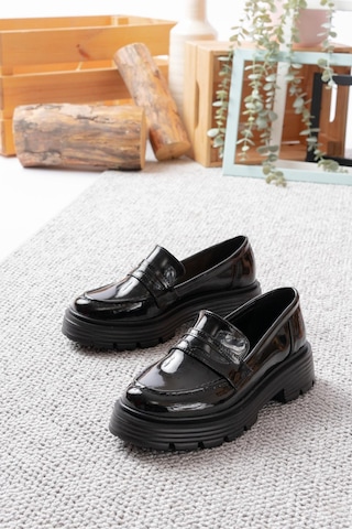 Asmi Shoes Kadın Mira Loafer Günlük Ayakkabı Siyah Rugan Siyah