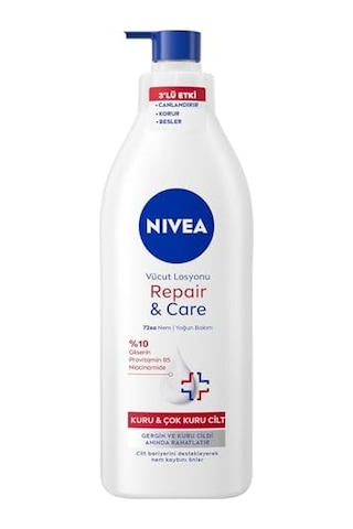 Nıvea Yoğun Nemlendirici Repair & Care Vücut Losyonu 400ml, 72 Saat Nemlendirime, Kaşıntılı Ve Hassas Ciltlere Özel, Onarıcı, Gliserin,pro Vitamin B5,niasinamid,kuru Ciltler