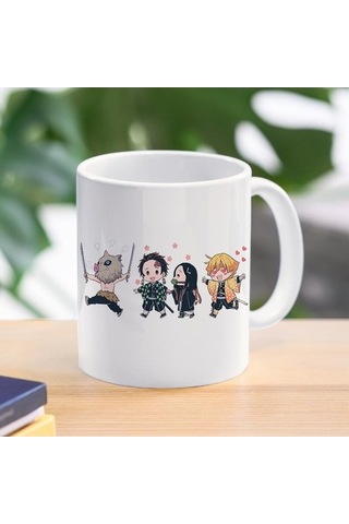 Novahub Anime Iblis Avcısı Kimetsu No Yaiba Kochou Shinobu & Nezuko 300ml Seramik Kahve Kupa Bardak 6 Adet - Beyaz Renk - Mükemmel Hediye İçin Beyaz