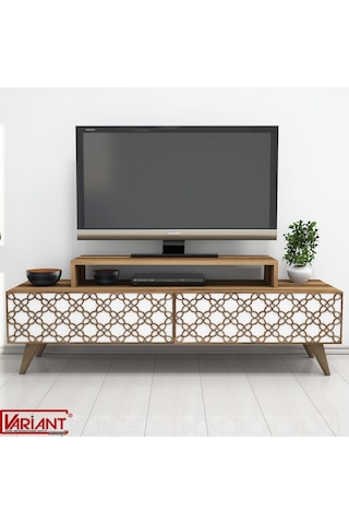 Variant City Tv Ünitesi Tv Sehpası Ceviz-Beyaz