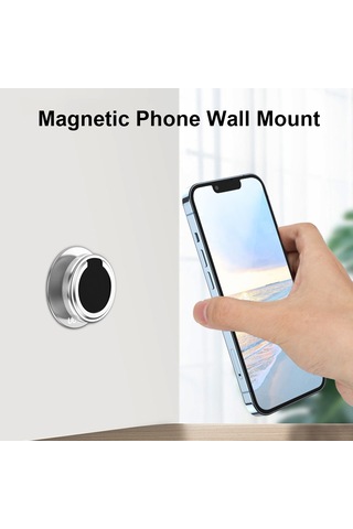 Youtek İphone 14/13/12 İçin Manyetik Araç Tutucu - Uurıg Ph-07 Alüminyum Telefon Askısı GÜMÜŞ