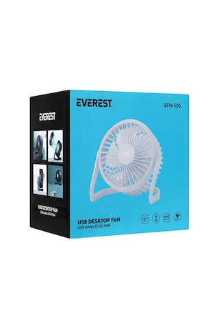 Everest Efn-505 Masaüstü Beyaz Usb Fan 145mmx141mmx105 Mm