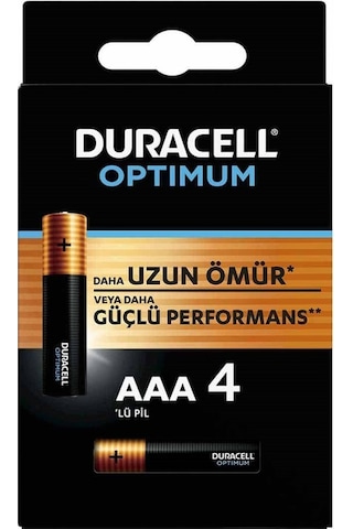 Duracell Optımum Mx2400 1.5 Volt Alkalin Aaa İnce Kalem Pil 4lü Paket -74298