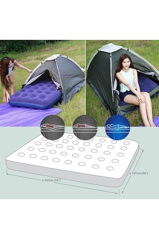 Avenli Şişme Yatak Çift Kişilik Lacivert