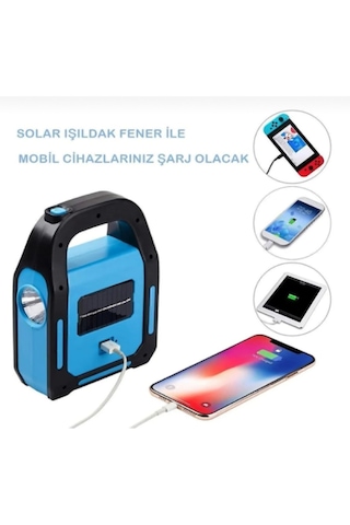 Güneş Enerjili Solar Kamp Lambası & Powerbank Özellikli Çok Yönlü Işıldak -